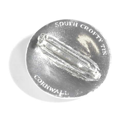 Cornish Tin Celtic Symbol Brooch with Stone