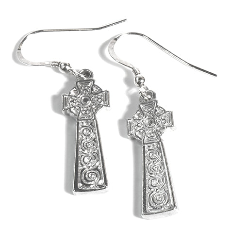 Cornish Celtic Cross Drop Earrings