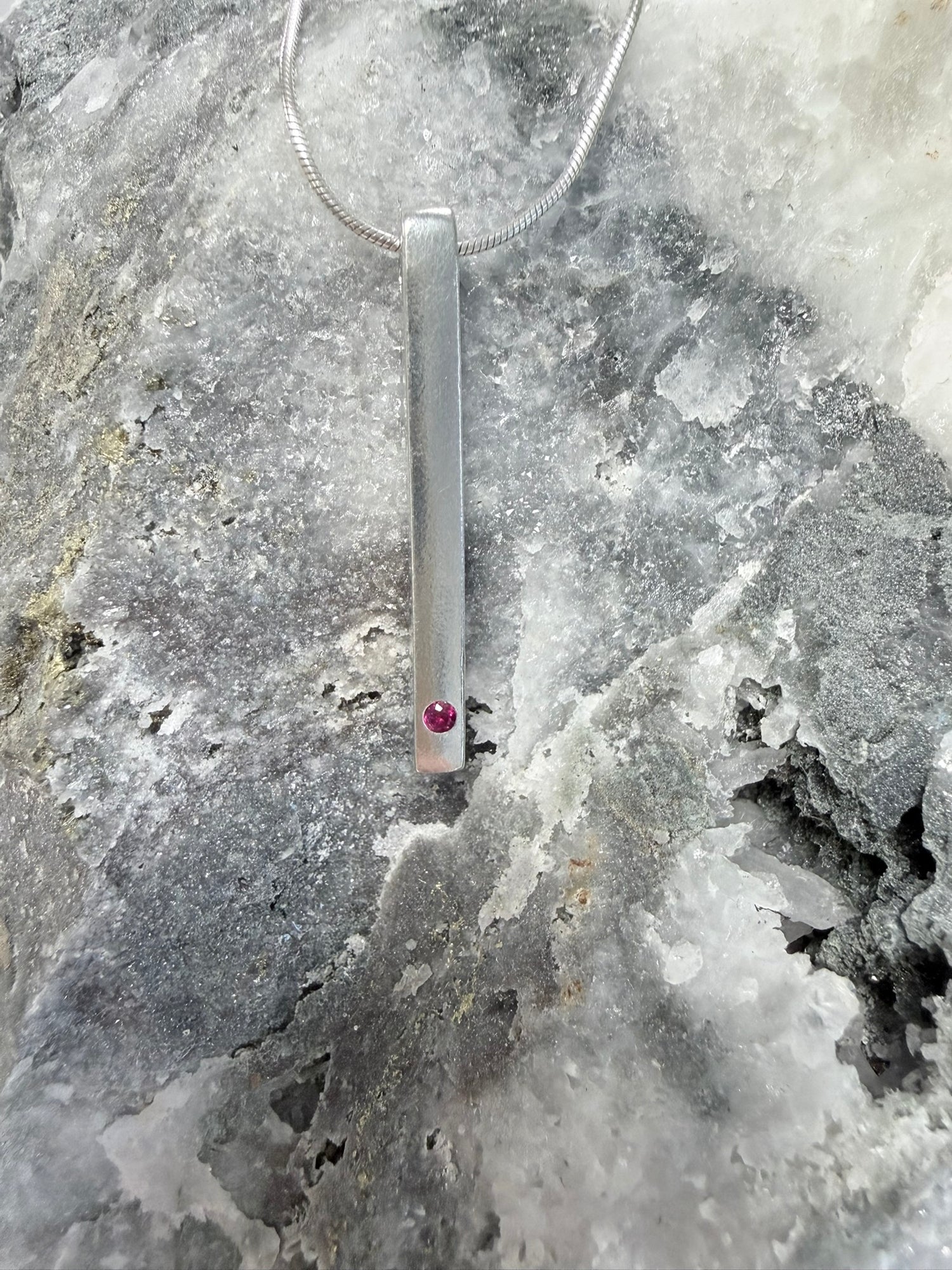 Eternity Ruby Bar Pendant
