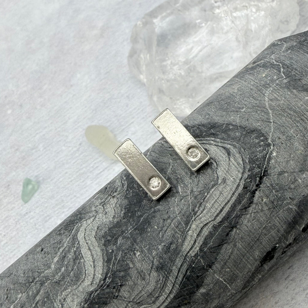 Eternity Diamond Bar Earrings