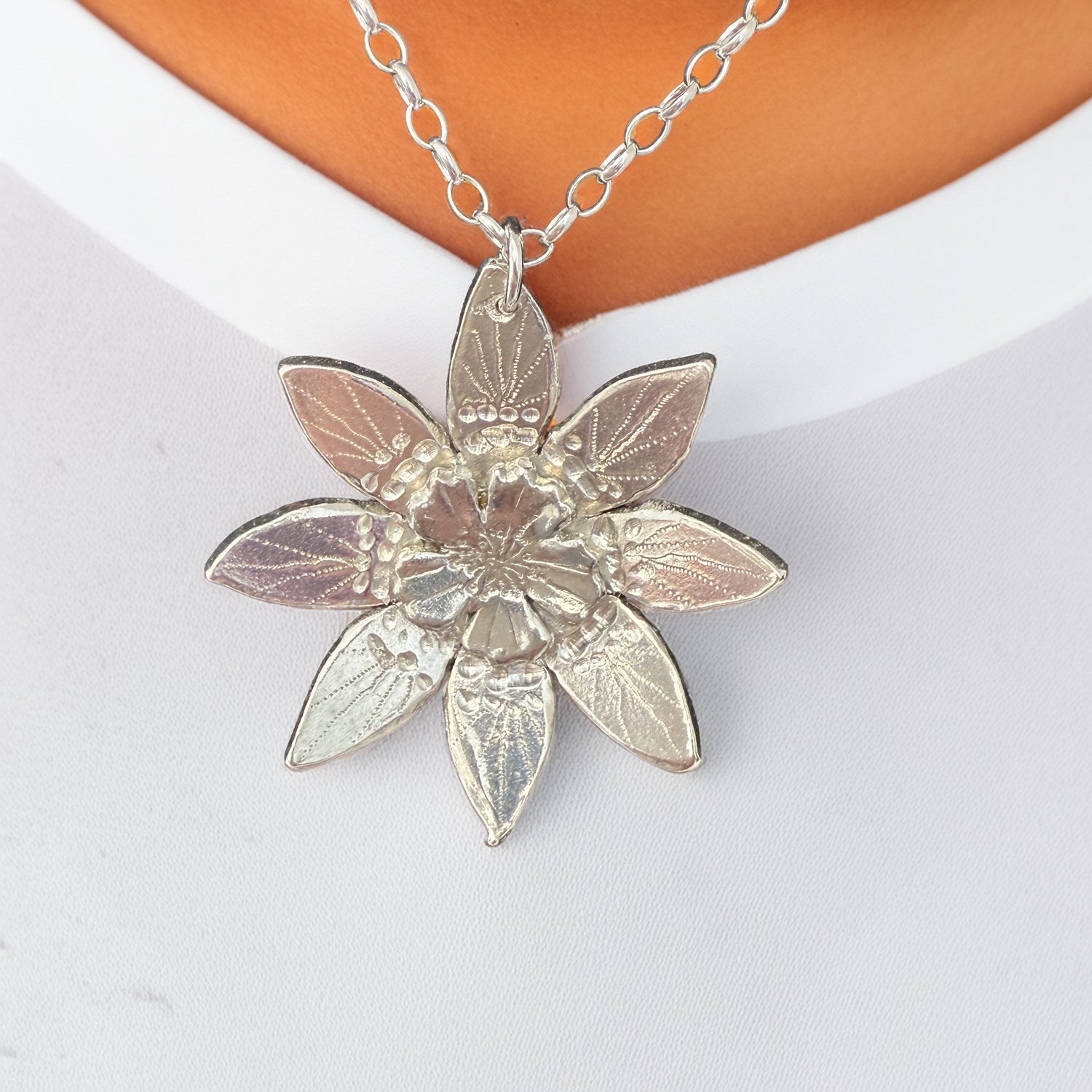 Large layered flower pendant