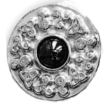 Cornish Tin Celtic Symbol Brooch with Stone