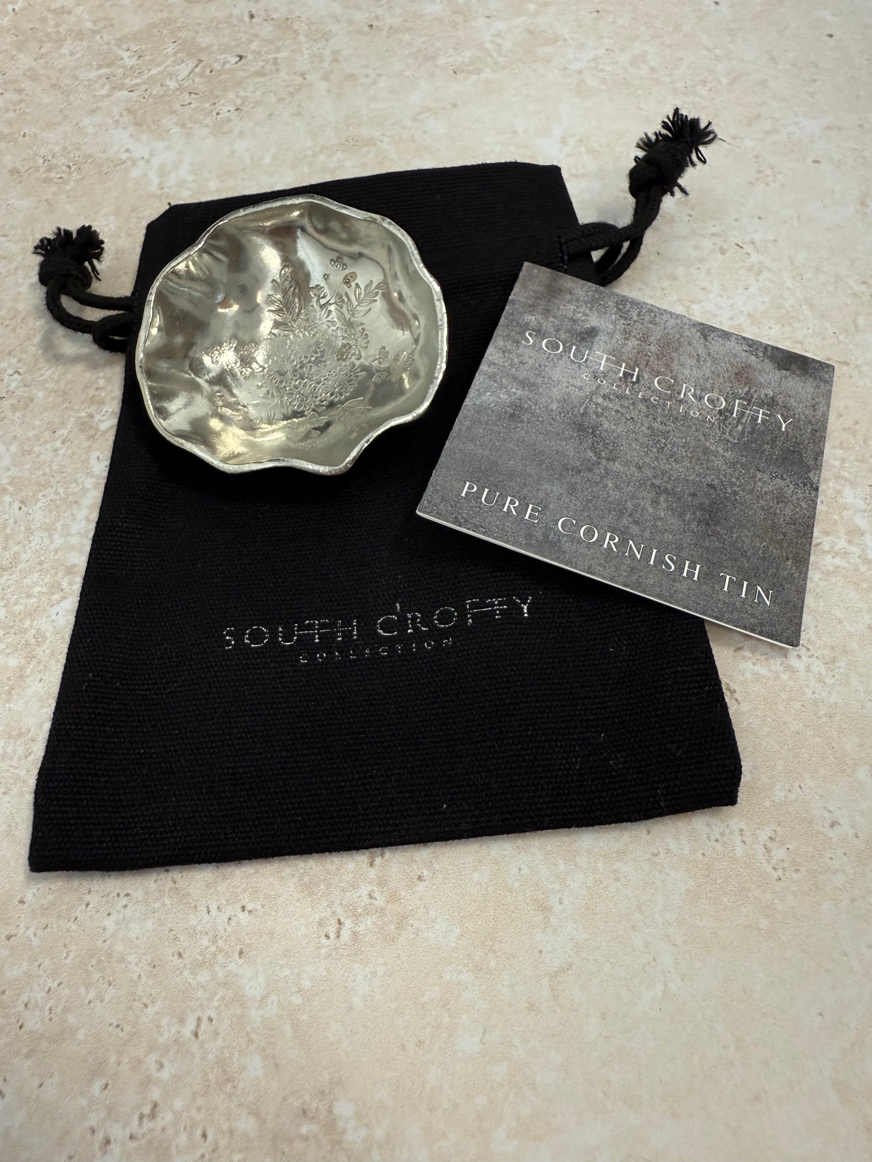Cornish tin trinket dish with packaging